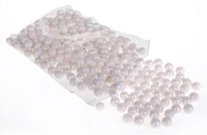 Set 1728 Bacche Decorative con Glitter in Foam Bianco