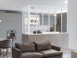 Vetrata angolare L180 x L60 x H105 cm in Alluminio termolaccato Bianco Stile atelier - BAYVIEW