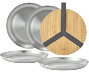 Set di piatti argentati in acciaio inox 4 pz ø 25,5 cm – Black + Blum