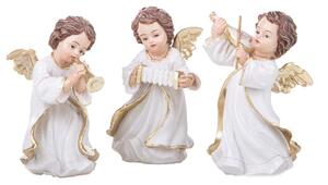 Set 3 Statuine Angeli Musicisti 10 cm in Resina