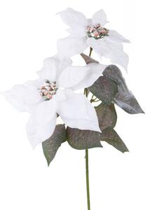 Set 6 Rami Artificiali Stella Natale con Neve 55 cm in Sintetico Bianco