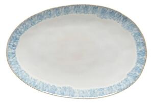 Vassoio da portata in gres bianco e blu Brisa, lunghezza 41 cm - Costa Nova
