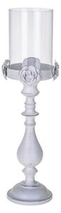 Portacero Decorativo 53 cm in Metallo Bianco