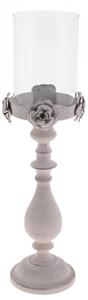Portacero Decorativo 53 cm in Metallo Grigio