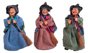 Set 9 Statuine Befana 19 cm in Tessuto e Plastica
