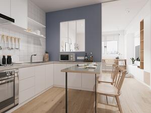 Vetrata stile industriale 90 x 105 cm (L x H) in Alluminio termolaccato Bianco - BAYVIEW