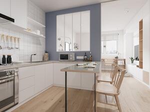 Vetrata stile industriale 120 x 130cm (L x H) in alluminio termolaccato bianco - BAYVIEW