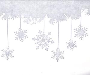 Set 3 Decori per Finestra Fiocchi di Neve 19 cm Bianco