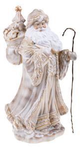 Statuina Babbo Natale con Sacco 48,5 cm in Porcellana Bianco