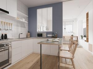 Vetrata stile industriale 90 x 130 cm (L x H) in alluminio termolaccato bianco - BAYVIEW