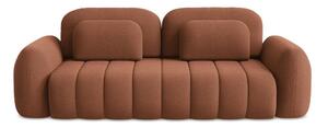 Divano color terracotta allungabile/con contenitore con rivestimento in bouclé 266 cm Pele – Makamii