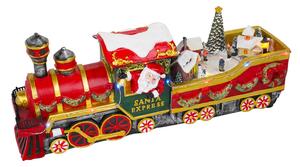 Treno di Babbo Natale 16x11x37 cm in Resina con Musica e Luci