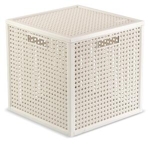 Scatola con coperchio color crema in plastica riciclata 28x28x28 cm Kaya Cube – Curver