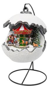 Sfera Natalizia Carillon 22x18x32 cm in Resina con Musica e Luci