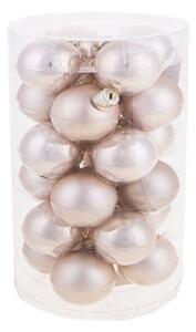 Set 24 Palle di Natale da Appendere Ø 4 cm in Vetro Crema
