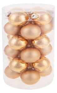 Set 24 Palle di Natale da Appendere Ø 4 cm in Vetro Champagne