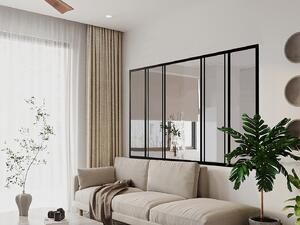 Vetrata scorrevole in Alluminio termolaccato Nero 180 x 130 cm (L x H) - RAVENA