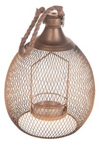 Lampada Lanterna Decorativa 29,5 cm in Metallo e Vetro Oro
