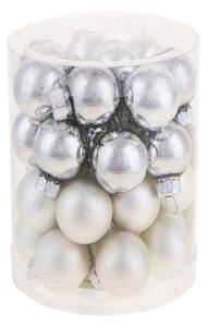 Set 24 Palle di Natale da Appendere Ø 4 cm in Vetro Argento