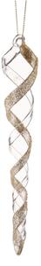 Set 4 Spirali Decorative da Appendere con Glitter 18 cm in Vetro