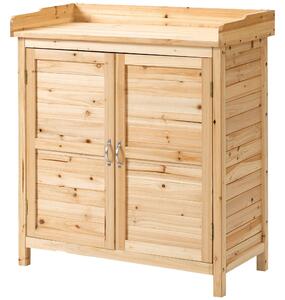 Armadietto da Giardino 2 Ante 83x40x92 cm in Legno di Abete Naturale