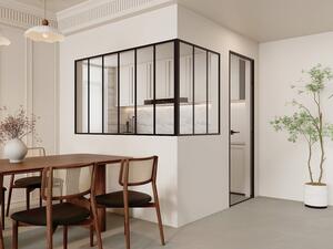 Vetrata angolare L180 x L90 x H105 in Alluminio termolaccato Nero Stile atelier - BAYVIEW