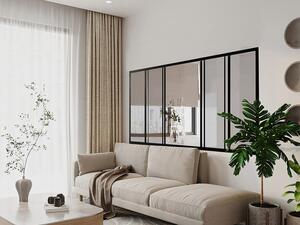 Vetrata scorrevole in Alluminio termolaccato Nero 180 x 105 cm (L x H) - RAVENA