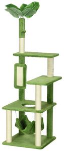 Albero Tiragraffi 49x49x142 cm con Amaca Pallina in Sisal Verde