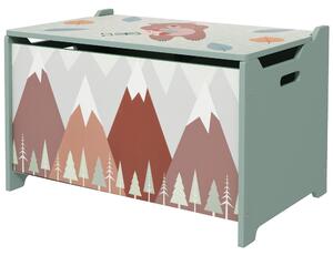 Cassapanca Baule Portagiochi 60x37x39 cm in MDF Verde