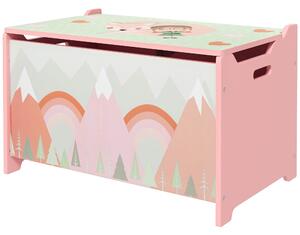 Cassapanca Baule Portagiochi 60x37x39 cm in MDF Rosa