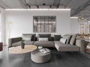 Vetrata stile industriale 180 x 130 cm (L x H) in alluminio termolaccato nero - BAYVIEW