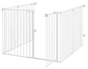 Cancelletto di Sicurezza per Animali Domestici 123x102x90 cm in Metallo e Plastica Bianco