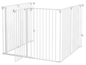 Cancelletto di Sicurezza per Animali Domestici 123x102x100 cm in Acciaio e Plastica Bianco