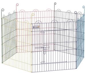 Recinto per Cani 6 Pannelli Ø120x60 cm in Metallo Multicolore