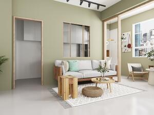 Vetrata scorrevole 120 x 130 cm (L x H) in Alluminio termolaccato Naturale chiaro - RAVENA