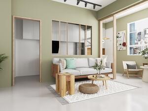 Vetrata scorrevole 180 x 130 cm (L x H) in Alluminio termolaccato Naturale chiaro - RAVENA