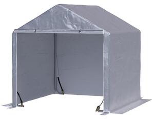 Capanno Box da Giardino Porta Utensili 2x2m in Acciaio e Copertura Anti-UV Grigio