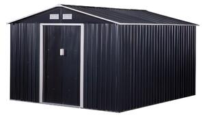Casetta Box da Giardino 322x277x192 cm in Acciaio Grigio