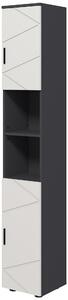 Mobile a Colonna per Bagno 30x30x183 cm in Truciolato Grigio