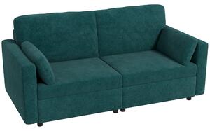 Divano 3 Posti 178x82x85 cm in Velluto Verde Scuro