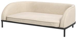 Divano per Cani Taglia Media e Grande 101,5x 62x34,5 cm Tessuto Effetto Vellluto Crema