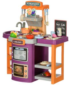 Cucina Giocattolo per Bambini 52x29x61 cm con Accessori Viola e Arancione