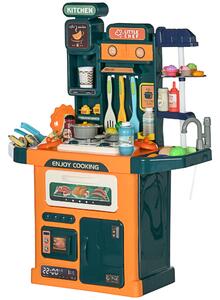 Cucina Giocattolo per Bambini 55x23x74,5 cm 77 Pezzi Verde e Arancione