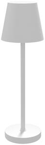 Lampada da Tavolo Portatile Ø11,2x36,5 cm in Acrilico e Metallo Bianco