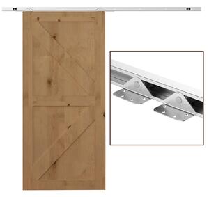 Kit per Convertire una Porta Normale in una Porta Scorrevole in Metallo Argento