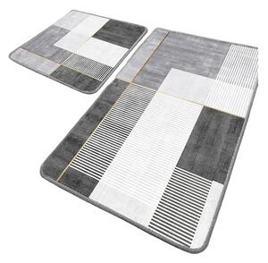 Set di tappetini per il bagno grigi 2 pz 60x100 cm Pendor – Foutastic