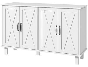 Mobile Multiuso 4 Ante 120x37x75 cm in MDF Bianco