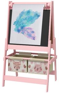 Lavagna per Bambini 3 in 1 54x46,5x93 cm con Cavalletto Rosa