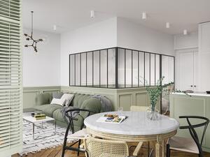 Vetrata angolare L210 x L210 x H105 in Alluminio termolaccato Stile atelier Nero - BAYVIEW