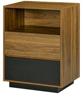 Mobile Multiuso 1 Ripiano 2 Cassetti 60x48x78 cm in Truciolato Marrone